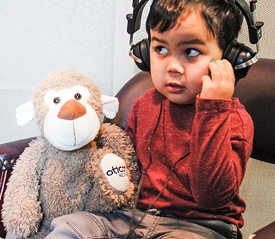 Child getting hearing test